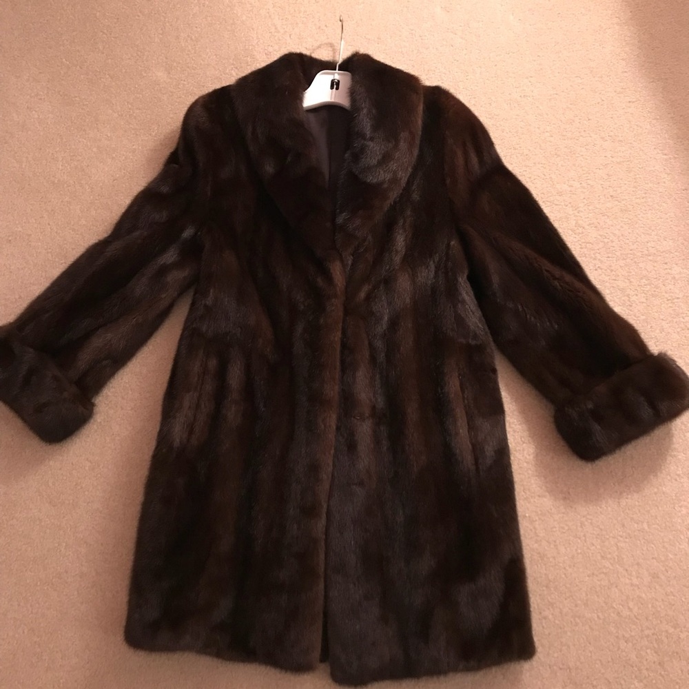 McElroy Brown Fur Coat Jacket Long Cuff Sleeve